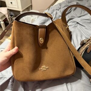 Coach Tan Suede Shoulder Bag